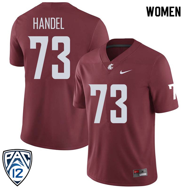 Women #73 Vaughnden Handel Washington State Cougars College Football Jerseys Sale-Crimson